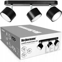 Lampa punktowa LED Heckermann 8795316A Czarna 3x głowica