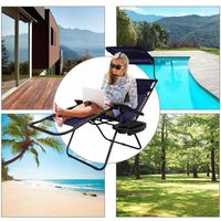 LEŻAK FOTEL OGRODOWY PLAŻOWY ROZKŁADANY ZERO GRAVITY LEŻANKA Z DASZKIEM