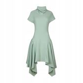 Damska sukienka Elleme Double Draped Dress In Sage r.40