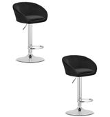 Hoker barowy EAST aksamit czarny z regulacją wysokości baza chrom x2