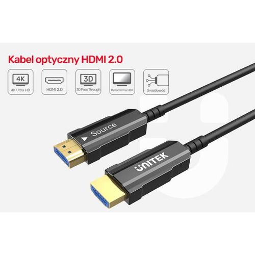 Unitek Kabel optyczny HDMI 2.0 AOC 4K 60Hz 10 m C11072BK na Arena.pl