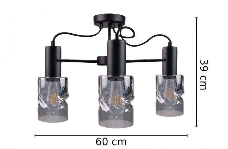 Lampa sufitowa 3xE27 INGER BLACK zdjęcie 3