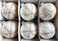 Bombki choinkowe szklane biały mat GWIAZDKA 8cm