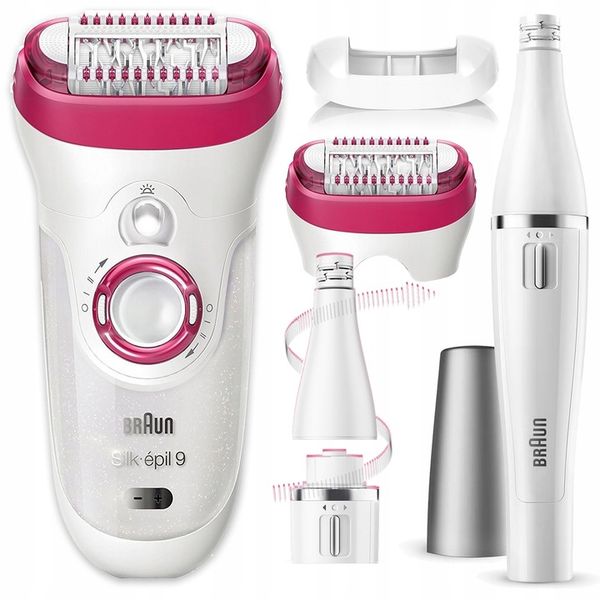 Depilator BRAUN Silk-epil 9 + Depilator do twarzy wąsika brwi - BONUS PACK zdjęcie 1