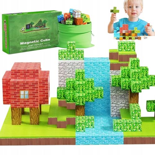 KLOCKI MAGNETYCZNE KLOCKI SZEŚCIANY 100PCS KREATYWNE ZABAWKI DLA DZIECI na Arena.pl