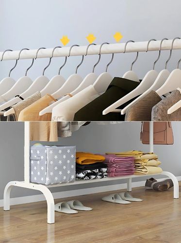 Wieszak stojący podłogowy na ubrania TRILO biały na Arena.pl