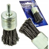 Szczotka druciana GEKO G00631 28 mm pędzelkowa do wiertarki 6 mm rdza farba