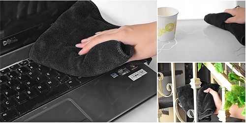 5X RĘCZNIK ŚCIERECZKA Z MIKROFIBRY DO MYCIA OSUSZANIA AUTA 300g 30cm BLACK na Arena.pl