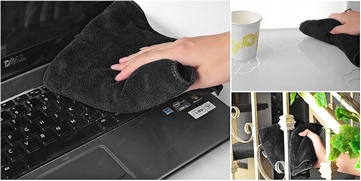 5X RĘCZNIK ŚCIERECZKA Z MIKROFIBRY DO MYCIA OSUSZANIA AUTA 300g 30cm BLACK zdjęcie 8