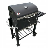 Duży Grill węglowy żeliwny ruszt 113,5x50x107 cm ogrodowy XXL z pokrywą