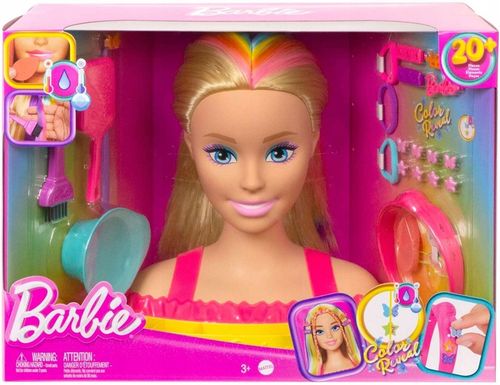 ZESTAW LALKA BARBIE GŁOWA DO CZESANIA STYLIZACJI WŁOSÓW FRYZUR 20 ELEMENTÓW na Arena.pl