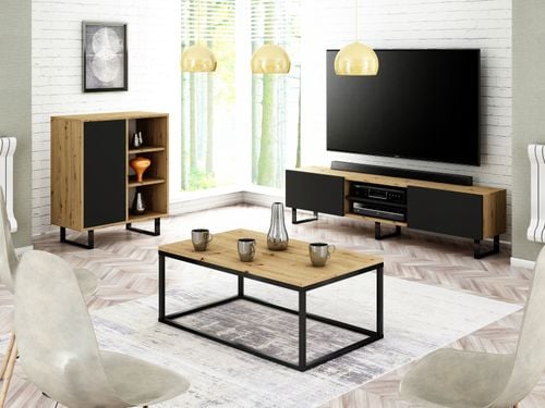 KOMODA LOFT INDUSTRIALNA 80 1D DĄB ARTISAN /POŁYSK na Arena.pl