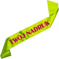 Szarfa zielone jabłuszko z Twoim nadrukiem w kolorze fuksji