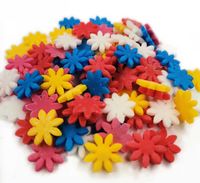 Stokrotki małe cukrowe kolorowe na tort, babeczki 20g