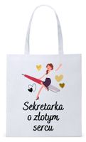 Dla Sekretarki Na Prezent Torba Eco Biała Shopper Z Nadrukiem Ze Zdjęciem