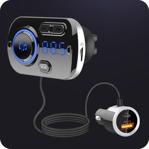 TRANSMITER BLUETOOTH FM SAMOCHODOWY ZESTAW GŁOŚNOMÓWIĄCY ŁADOWARKA USB-C na Arena.pl