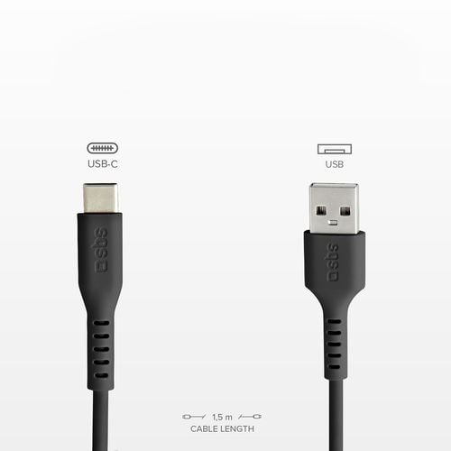kabel przewód usb-a - usb-c 1.5m - czarny na Arena.pl