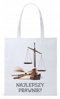 Dla Prawnika Adwokata Torba Eco Biała Shopper Z Nadrukiem Ze Zdjęciem