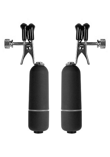 Vibrating Nipple Clamps - Black na Arena.pl