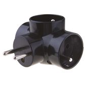 rozgałęźnik czarny 3*10a/230v - e00001-78605