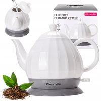 CZAJNIK ELEKTRYCZNY BEZPRZEWODOWY CERAMICZNY KAMILLE 1200 W 1,2 L biały