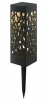 Słupek ażurowy lampion lampa solarna ogrodowa led 18x6x6cm czarny
