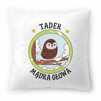 Poduszka Biała 40X40 Cm Dla Tadka Syna Dziecka Z Nadrukiem Ze Zdjęciem