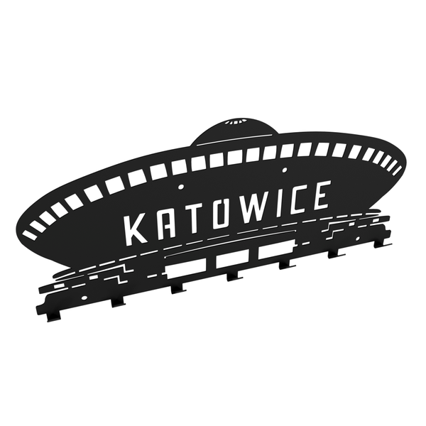 Metalowy wieszak ścienny na ubrania klucze loft KATOWICE SPODEK czarny zdjęcie 3