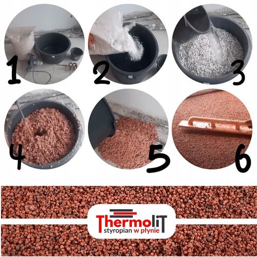 THERMOLIT styropian podłogowy w płynie GRANULAT EPS100 styrobeton worek 60l na Arena.pl