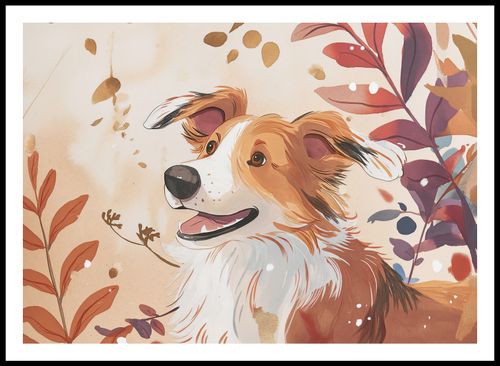 Plakat 84,1x59,4cm Collie Jesienną Porą na Arena.pl