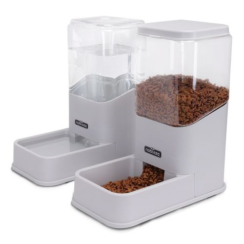 DOZOWNIK KARMY I WODY AUTOMATYCZNY PODAJNIK MISKA DLA PSA 2 x 3,8L szary na Arena.pl