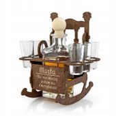 KARAFKA z kieliszkami fotel bujany na emeryturę