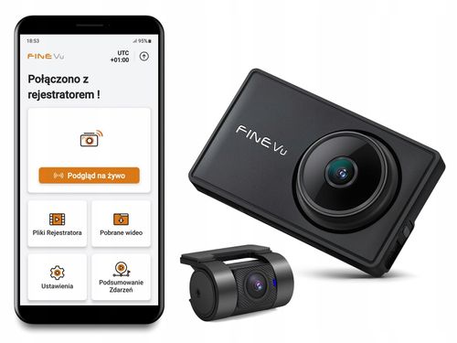 Rejestrator FineVu WiFi 32GB QHD FHD wyświetlacz LCD 3.5 GPS RADARY na Arena.pl