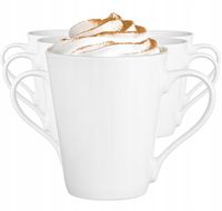 Kubki ceramiczne białe GLASMARK zestaw 6szt kawę latte herbatę 250ml