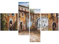 130CM 90 OBRAZ 4 ELEM UROKLIWA ULICZKA ŚCIENNY