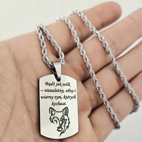ZESTAW Srebrny nieśmiertelnik z grawerunkiem + łańcuszek srebrny 55cm WZORY na Arena.pl