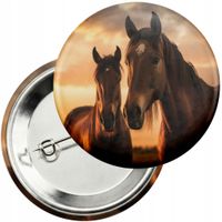 Przypinka z agrafką 59mm - KOŃ KONIE JAZDA KONNA HOBBY HORSE