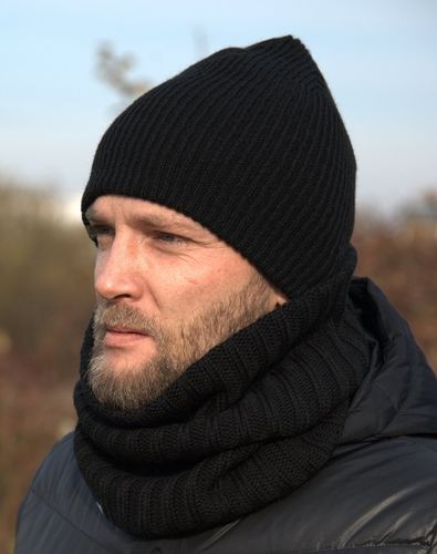 CZARNY KOMPLET MĘSKI CZAPKA + KOMIN TUBA W6 na Arena.pl