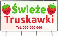 BANER REKLAMOWY 200x100cm projekt w cenie różne wzory ŚWIEŻE TRUSKAWKI