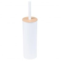 Szczotka do wc toalety łazienki zamknięta bambus biała - Yoka
