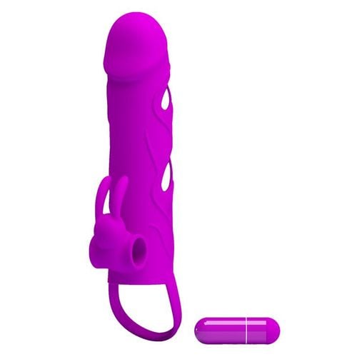PRETTY LOVE - PENIS SLEEVE WITH BALL STRAP vibration PURPLE na Arena.pl