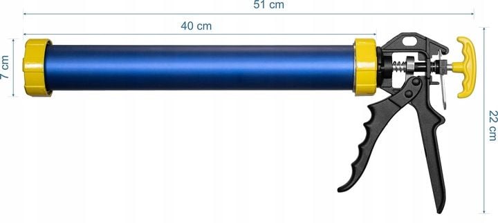 Pistolet wyciskacz do silikonu mas kiełbas 600 ml Mocny Wytrzymały Bauhus zdjęcie 10
