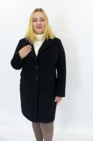 Zimowy Płaszcz Dyplomatka Damska z Guzikami Czarny 40
