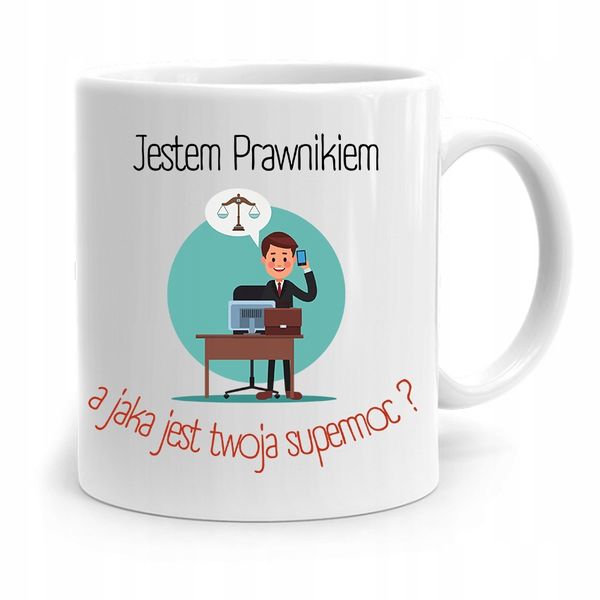 Kubek Dla Prawnika Mecenasa Jestem Prawnikiem Z Nadrukiem Ze Zdjęciem zdjęcie 1
