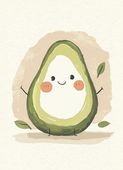 Plakat 13x18cm Wzory dla Dzieci, Dziewczynki i Chłopca - Avocado