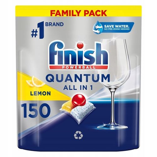 Kapsułki do zmywarki FINISH Quantum All in 1 Lemon 150szt na Arena.pl
