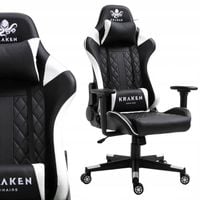 FOTEL GRACZA GAMINGOWY OBROTOWY KRZESŁO BIUROWE DO BIURKA BIAŁY