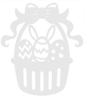 Zawieszka ażur Koszyczek WIELKANOC ozdoba do okna PISANKA biała