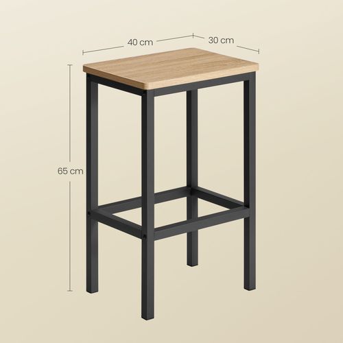 Taboret barowy OSKAR 2 szt. dąb sonoma do kuchni i jadalni styl loft na Arena.pl
