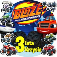 OPŁATEK NA TORT 30CM - BLAZE TRUCK + IMIĘ + GRATIS! 24CM 26CM